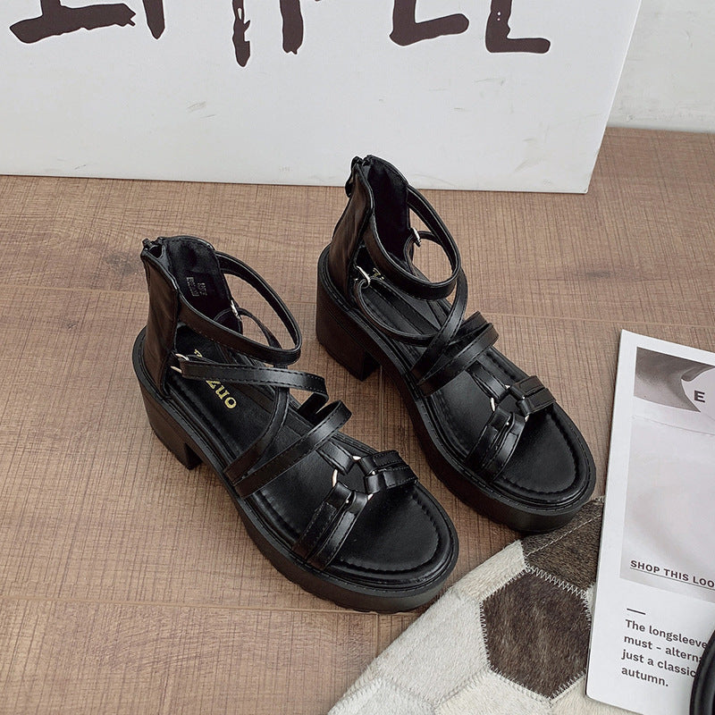 Römersandalen mit Sommerabsätzen für Damen