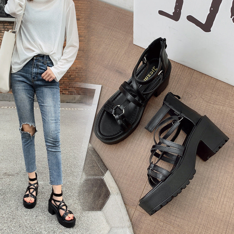 Römersandalen mit Sommerabsätzen für Damen