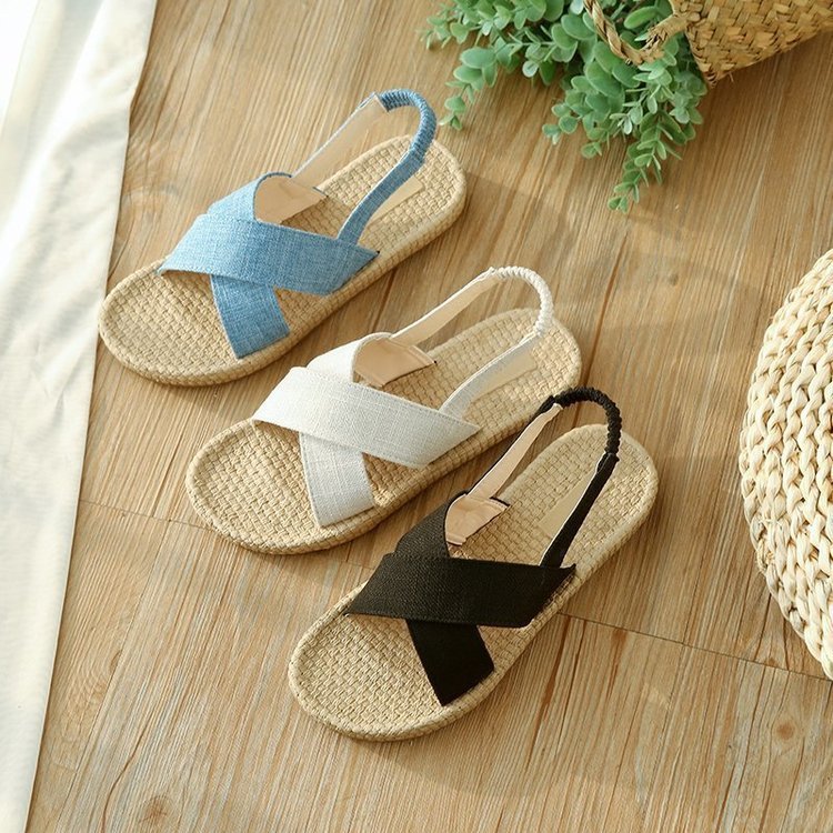 Leinen-Sandalen für Schülerinnen Sommer Einfachheit