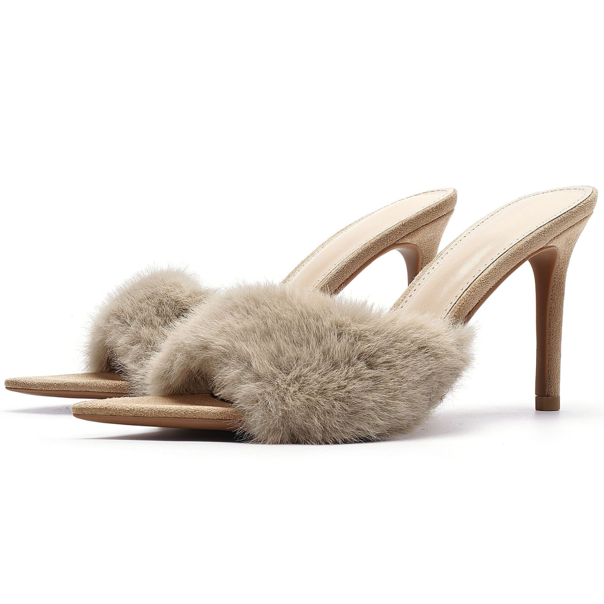 Shoes with a tapered toe, high-heeled, non-slip and soft;